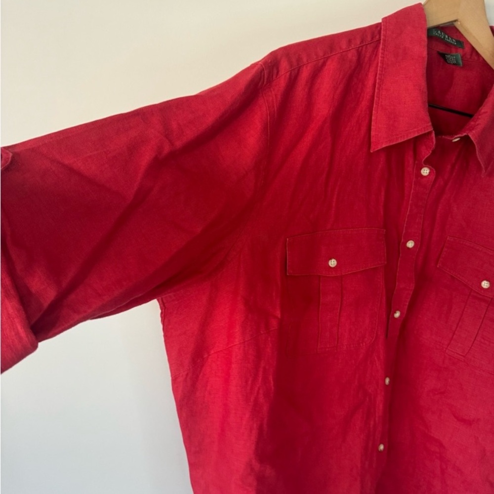 Ralph Lauren Red Button-Up Shirt - Picture 5 of 9
